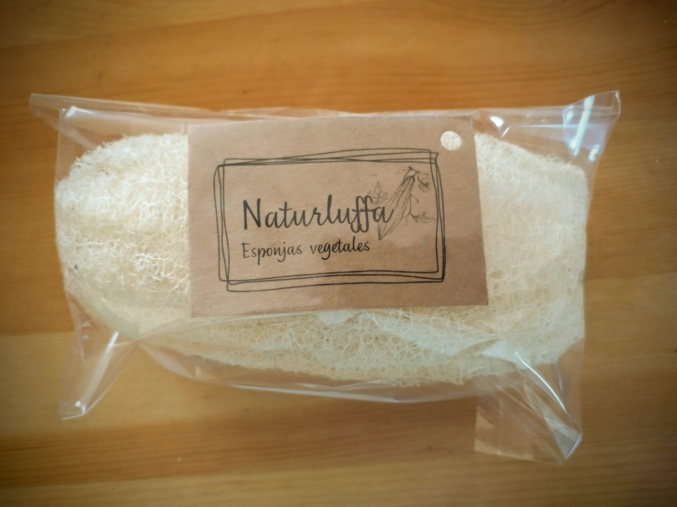 Esponja vegetal de luffa grande. 100% natural y compostable. - 2