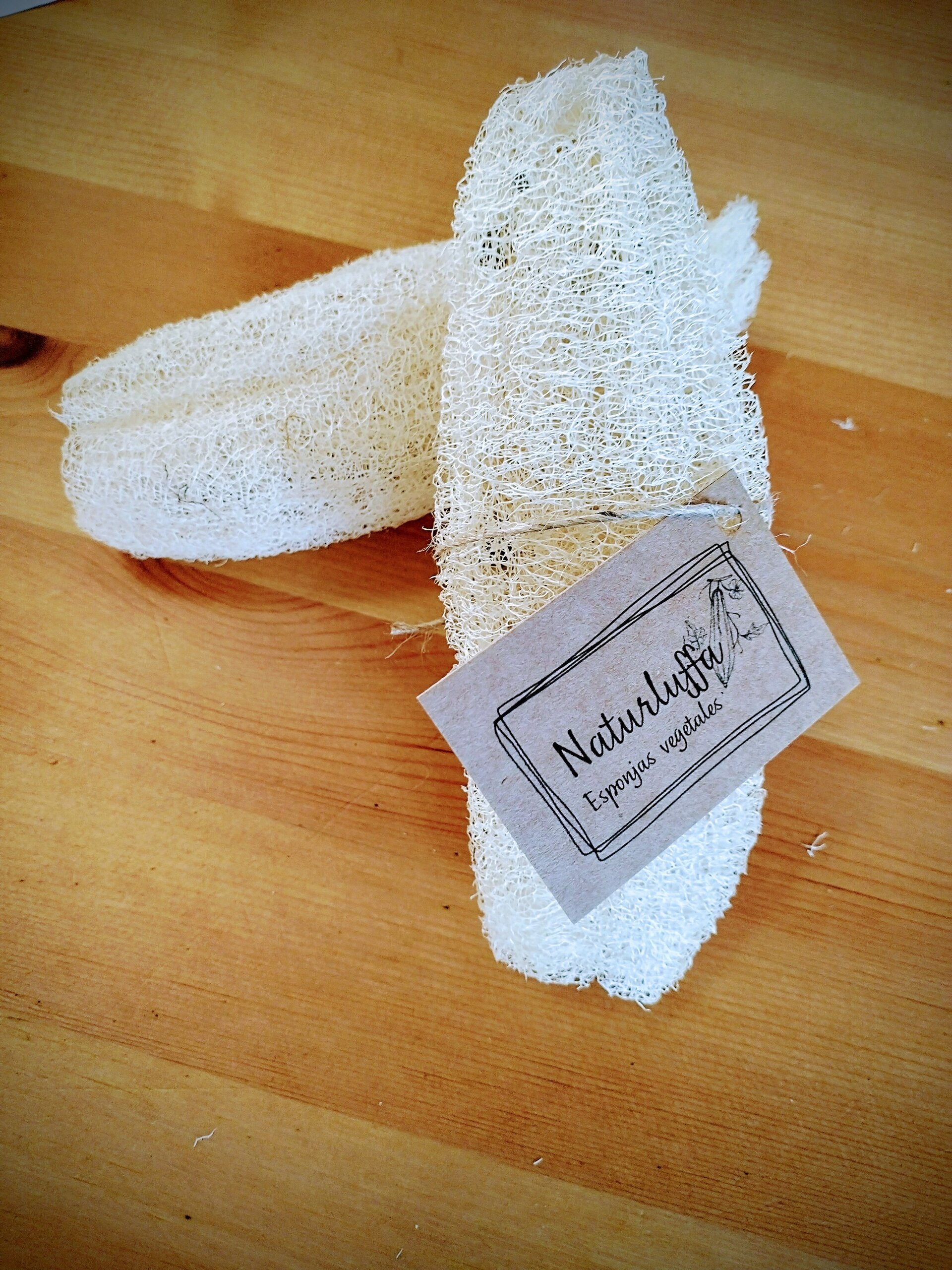 Esponja vegetal de luffa para pieles sensibles. Pack de 2 unidades. - 4